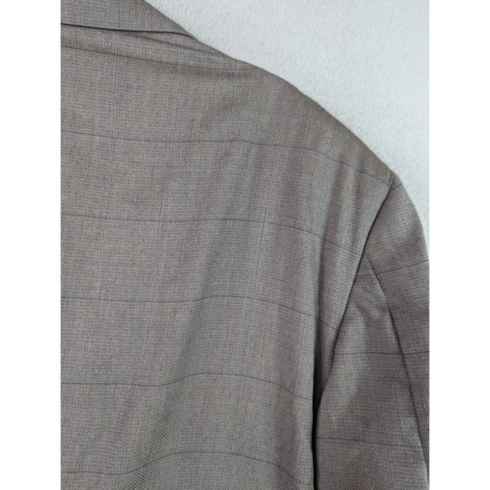 Joseph Abboud Wool Sport Blazer Jacket Men's 42L Gray Window Pane 2 Buttons USA